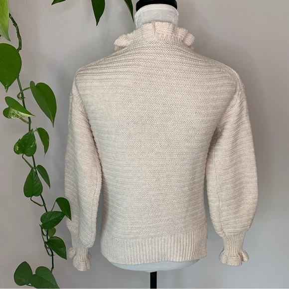 Madewell Ruffleneck  Pullover Sweater in Cotton Merino Yarn Size XXS - Picture 8 of 11